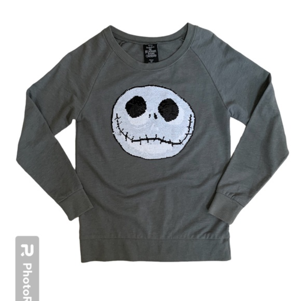 Disney Nightmare Before Christmas Jack Skellington Reversible Sequin Sweatshirt